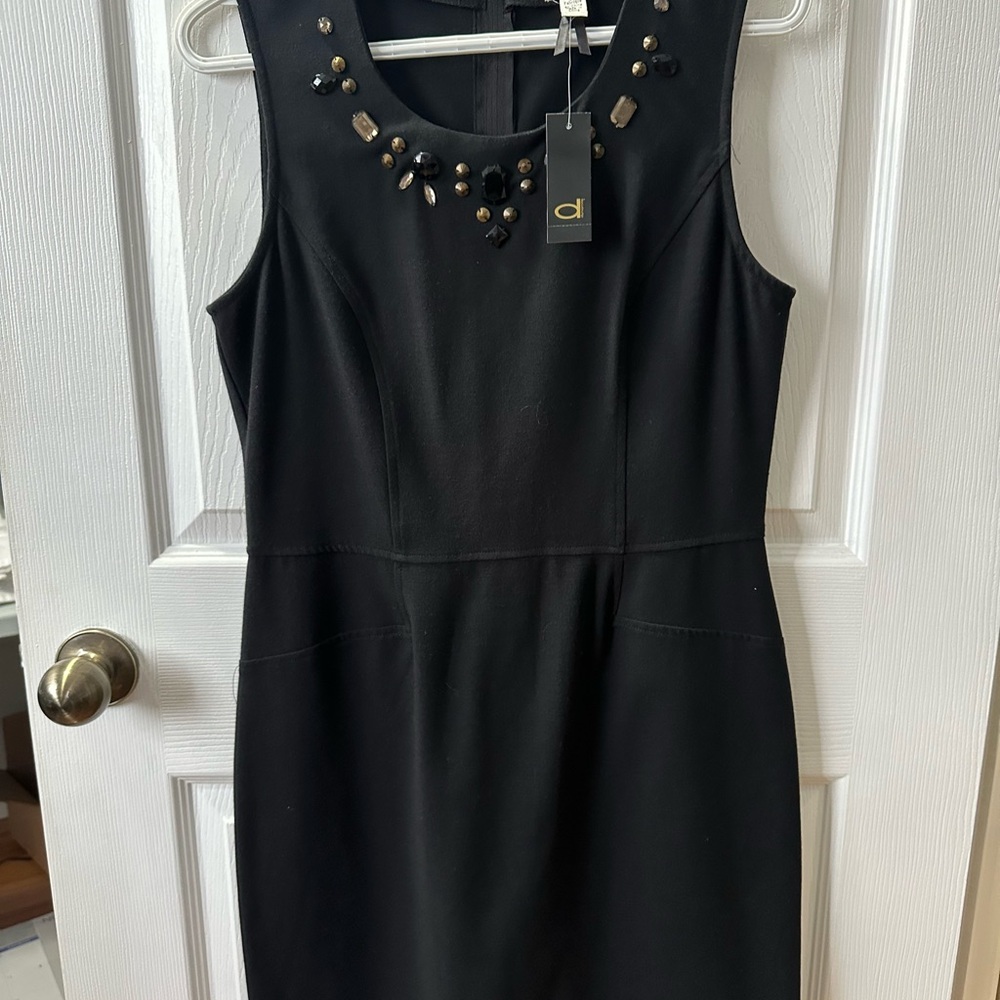 Elegant Black Sleeveless Dress with Embellishments